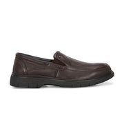 Men Premium Leather Black Formal Slip-On Shoes (Airman-02-Brown)