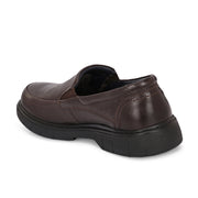 Men Premium Leather Black Formal Slip-On Shoes (Airman-02-Brown)