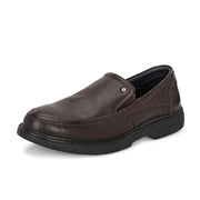 Men Premium Leather Black Formal Slip-On Shoes (Airman-02-Brown)