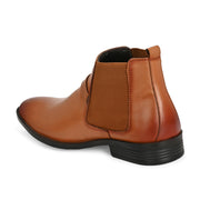 Men Premium Leather Teak Formal Ankle Chelsea Boot (Amazona-95-Teak)