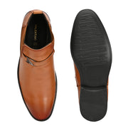 Men Premium Leather Teak Formal Ankle Chelsea Boot (Amazona-95-Teak)