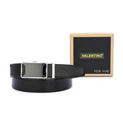 Valentino Men's Genuine Leather Auto Lock No-Hole Reversible Belt – Black and Tan with Ratchet Buckle (M-BT-MM-117-THRILL)