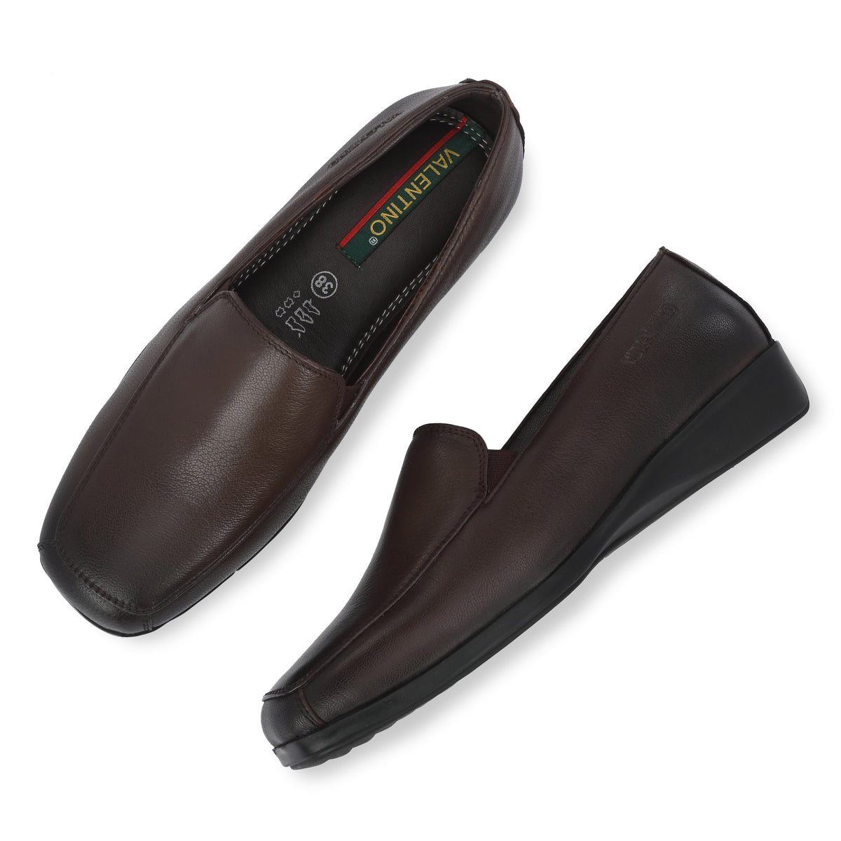 Women Premium Leather Slip On Formal Shoes (W-MICHELLE-10-BROWN)