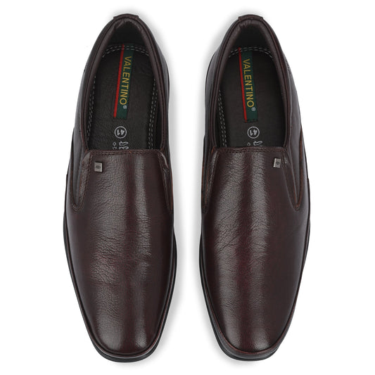 Men Premium Leather Brushoff Slip-On Formal Shoes (Port-02)