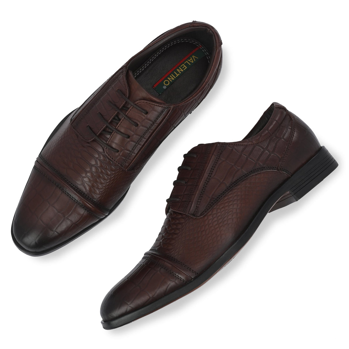 Men Premium Leather Brown Lace-Up Formal Derby Shoes (Origo-60)