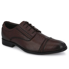 Men Premium Leather Brown Lace-Up Formal Derby Shoes (Origo-60)