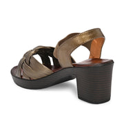 Women Knot Strap Block Heel Sandals (W-MT-50-OLIVE)