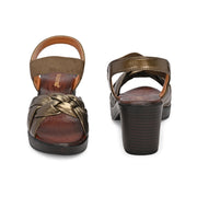 Women Knot Strap Block Heel Sandals (W-MT-50-OLIVE)
