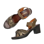 Women Knot Strap Block Heel Sandals (W-MT-50-OLIVE)