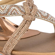 Women Embellished Block Heel Slip-On Sandals (W-AH-04-ANTIQUE)