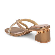 Women Embellished Block Heel Slip-On Sandals (W-AH-04-ANTIQUE)