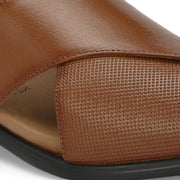 Men Premium Leather Tan Stylish & Comfortable Peshawari Sandals (Indigo-21-Tan)