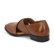 Men Premium Leather Tan Stylish & Comfortable Peshawari Sandals (Indigo-21-Tan)