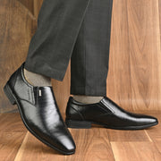 Men Premium Leather Slip-On Formal Shoes (Endure-25-Black)