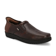 Men Premium Leather Pine Hands-Free Slip-In Shoes with Heel Cushion Support Technology (Comforter-03-Pine)