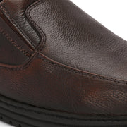 Men Premium Leather Pine Hands-Free Slip-In Shoes with Heel Cushion Support Technology (Comforter-03-Pine)
