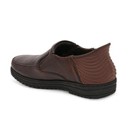 Men Premium Leather Pine Hands-Free Slip-In Shoes with Heel Cushion Support Technology (Comforter-03-Pine)