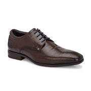 Men Premium Leather Lace-Up Formal Shoes (Endure-63-Brown)