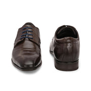 Men Premium Leather Lace-Up Formal Shoes (Endure-63-Brown)