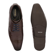 Men Premium Leather Lace-Up Formal Shoes (Endure-63-Brown)