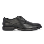 Men Premium Leather Black Lace-Up Formal Derby Shoes (Joyland-51-Black)