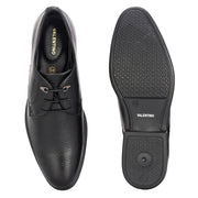Men Premium Leather Black Lace-Up Formal Derby Shoes (Joyland-51-Black)