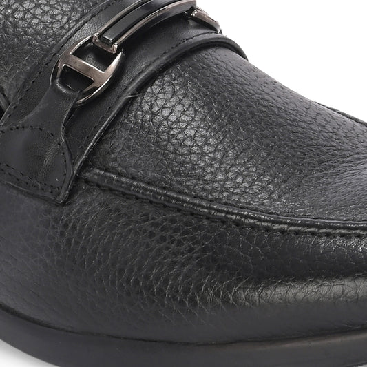 Men Premium Leather Black Slip-On Formal Shoes (Astra-31)