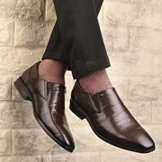 Men Premium Leather Slip-On Formal Shoes (Endure-21-Brown)
