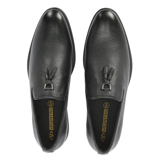 Men Premium Leather Black Slip-On Formal Shoes (Kronox-01)