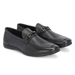 Men Premium Leather Black Slip-On Formal Shoes (Astra-31)