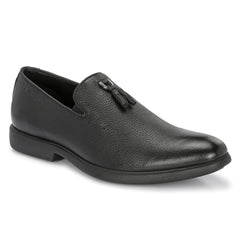 Men Premium Leather Black Slip-On Formal Shoes (Kronox-01)