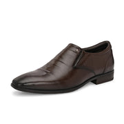 Men Premium Leather Slip-On Formal Shoes (Endure-21-Brown)