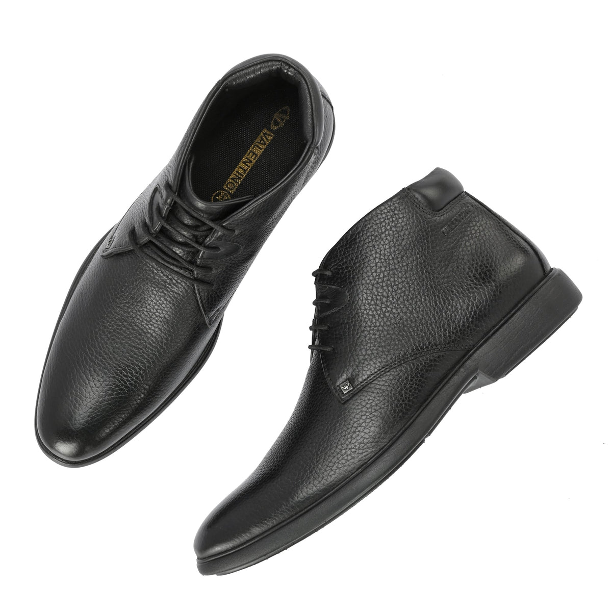 Men Premium Leather Black Lace-Up Formal Derby Shoes (Kronox-75)