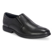 Men Premium Leather Black Slip-On Formal Shoes (Joyland-45-Black)