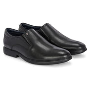 Men Premium Leather Black Slip-On Formal Shoes (Joyland-45-Black)