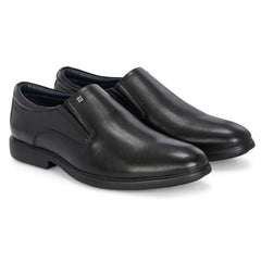 Men Premium Leather Black Slip-On Formal Shoes (Kronox-45)