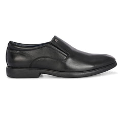 Men Premium Leather Black Slip-On Formal Shoes (Kronox-45)