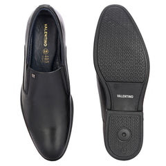 Men Premium Leather Black Slip-On Formal Shoes (Kronox-45)