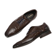 Men Premium Leather Lace-Up Formal Shoes (Endure-63-Brown)
