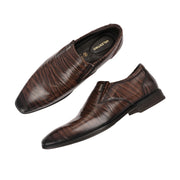 Men Premium Leather Slip-On Formal Shoes (Endure-25-Brown)