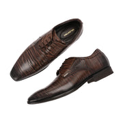 Men Premium Leather Formal Lace Up Shoes (Endure-65-Brown)