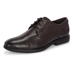 Men Premium Leather Brown Lace-Up Formal Derby Shoes (Kronox-51)