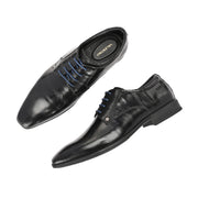 Men Premium Leather Lace-Up Formal Shoes (Endure-63-Black)