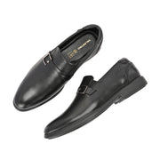 Men Premium Leather Black Slip-On Formal Shoes (Joyland-47-Black)