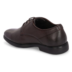 Men Premium Leather Brown Lace-Up Formal Derby Shoes (Kronox-51)