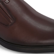 Men Premium Leather Brown Slip-On Formal Shoes (Joyland-45-Brown)