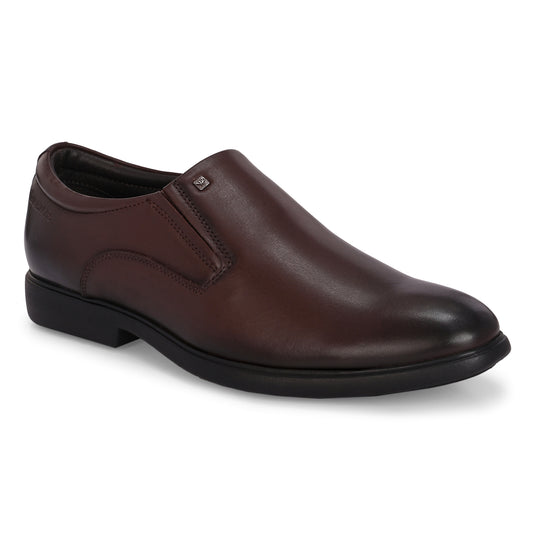 Men Premium Leather Brown Slip-On Formal Shoes (Kronox-45)