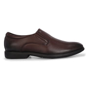 Men Premium Leather Brown Slip-On Formal Shoes (Joyland-45-Brown)