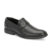 Men Premium Leather Black Slip-On Formal Shoes (Joyland-47-Black)