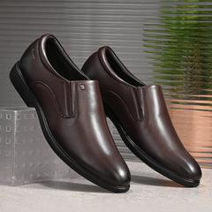 Men Premium Leather Brown Slip-On Formal Shoes (Kronox-45)